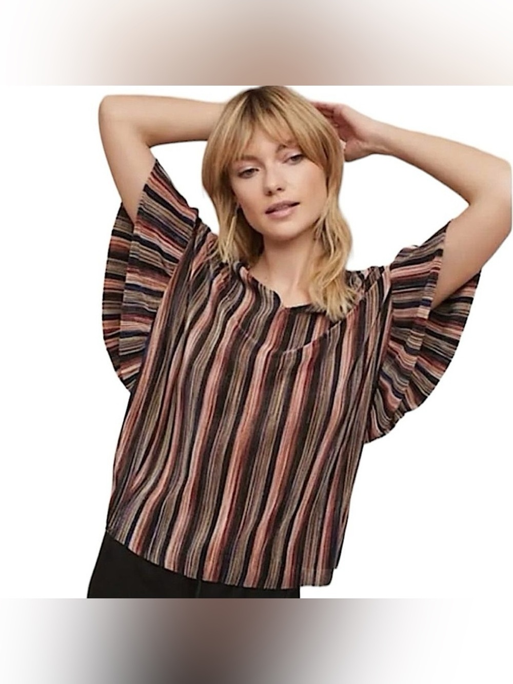 Vanessa Virginia "Bienville" Ruffle Sleeve Blouse from Anthropologie Size XS.